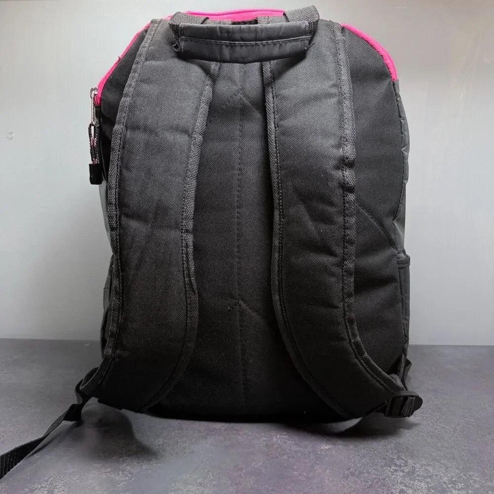 Eastsport 9-Pocket Laptop Backpack | Black Gray Hot Pink | School Travel